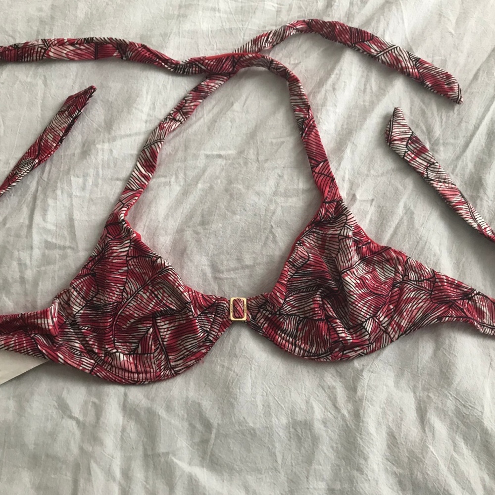 La Perla Red Bikini Bathing Suit Top Lycra NWOT